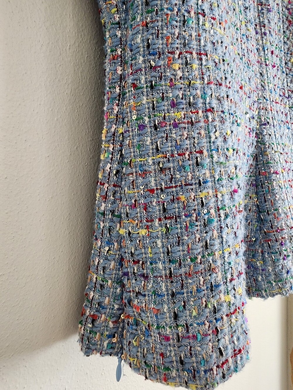 Ivy City Co. Tweed Multicolor Puff Sleeve Blouse Textured Short Sleeve Top XS - Picture 8 of 15
